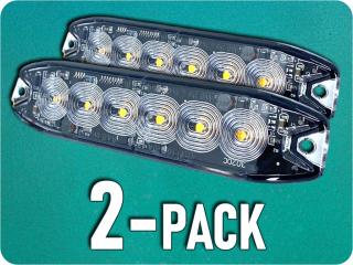 LED výstražné svetlo 6xLED, slim, 20W, 3 módy, 12/24V/2-PACK! [LW0038-2]