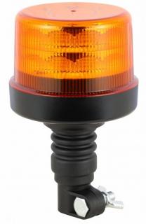 LED výstražný maják 20W, 24xLED, R65, R10, flex napojenie cez úchyt, 12/24V, 4módy, oranžové, IP67 [ALR0039-4]
