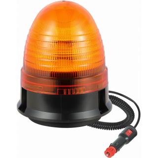 LED výstražný maják 20W, 24xLED, R65, R10, magnet, 12-24V, 4 režimy, oranžový, IP67 [ALR0021-4]