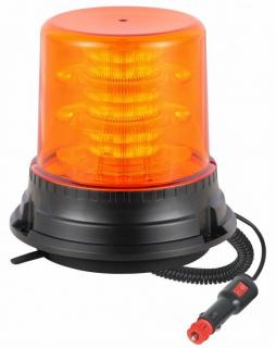 LED výstražný maják 22W, 36xLED, R65, R10, magnet, 12/24V, 4módy oranžové, IP67  [ALR0010-4]