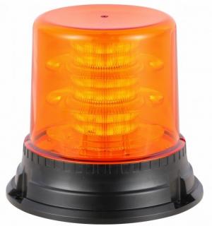 LED výstražný maják 22W, 36xLED, R65, R10, uchytenie skrutkami, 12/24V, 4módy, oranžové, IP67 [ALR0011-4]