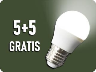 LED žiarovka E27, 1W (90-100lm), G45, 5+5 zadarmo! [WOJ+14450] Teplá biela