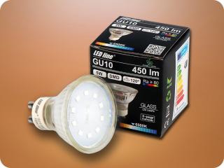 LED žiarovka GU10 so strieborným okrajom, 5W, 120° [241987] Denná biela
