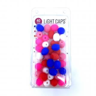 LIGHT CAPS®  mix biela+modrá+červená+2 odtiene ružovej, 40ks v balení