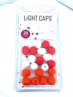 LIGHT CAPS® mix biela+oranžová+červená, 20ks v balení