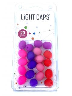 LIGHT CAPS®  mix fialová+ružová+2 odtiene červenej, 20ks v balení