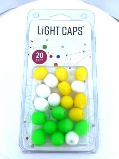LIGHT CAPS® mix žltá+biela+zelená, 20ks v balení
