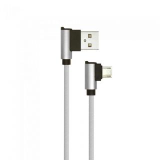 Micro USB kábel, 1m, sivý, 2,4A