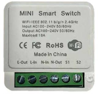Mini Smart Switch 2-kanálový, AC:100-240V, IP20, aplikácia Smart Life