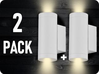 Nástenné LED svietidlo 2xGU10, IP54, biele/2-PACK!