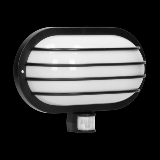 ORNO LED nástenné svietidlo so senzorom LASO 1x60W (nie je v balení) E27, IP44, čierne [LF-2/B]