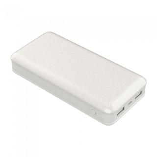 Powerbank, kapacita 20000mAh, indikátor, 2xUSB, biely