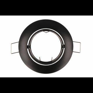 Rámik na bodovú žiarovku GU10/GU5.3,  okrúhly, pohyblivý, čierny [249259] Čierna