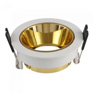 Rámik na bodovú žiarovku GU10, okrúhly, hliník, biely/zlatý