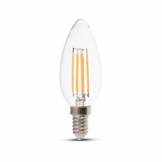 Retro LED filament žiarovka E14, 4W, 400lm, sviečka Studená biela