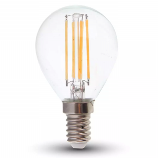 Retro LED žiarovka E14, 6W, 600lm, 300°, P45 Studená biela