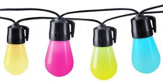 Solight LED Smart vonkajšia reťaz s RGB žiarovkami, bluetooth, 15 žiaroviek, 14m+6m, 10W [WO795]