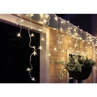 Solight LED vianočné závesné, cencúle, 360 LED, 9m x 0,7m, prívod 6m, vonkajšie, teplé biele svetlo [1V401-WW]
