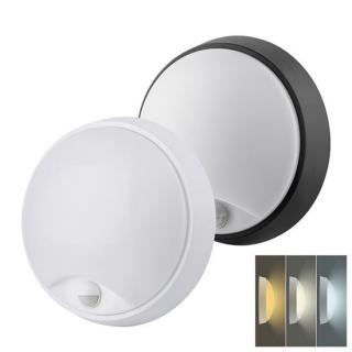 Solight LED vonkajšie osvetlenie so senzorom, CCT, 18W, 1350lm, 22cm, 2v1 - biely + čierny kryt [WO780]