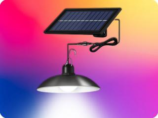 Superfire solárna závesná lampa s diaľk. ovl., max. 6W, 2200mAh, IP44 [FF10-B]
