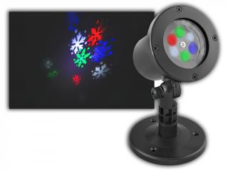 Záhradný projektor LTC LED 4W, IP44, farebné vločky, 2 vymeniteľné stojany [LXBN101]