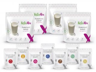 Proteínový kokteil na 4 týždne (30 porcií zadarmo) Prvá príchuť kokteilu: vanilka, Druhá príchuť kokteilu: karamel, Tretia príchuť kokteilu: banán