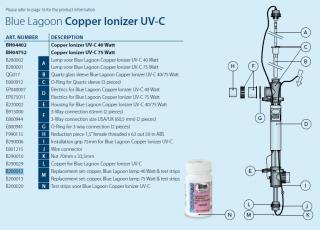 Náhradné diely sterilizátora Blue Lagoon Copper Ionizer UV-C Výkon: Náhradný set 75 W UV-C copper ionizer lampy
