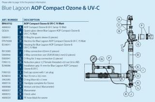 Náhradné diely sterilizátora UV-C AOP Compact Ozone Výkon: Náhradná sklenená trubica - Quartz Glass VSC 886 x 31 mm 75W Ozon AM - pozícia v schéme B