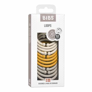 BIBS Loops krúžky 12ks ivory/honey bee/sand