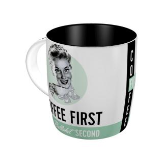 Keramický Hrnček - Coffee First, Bullshit Second