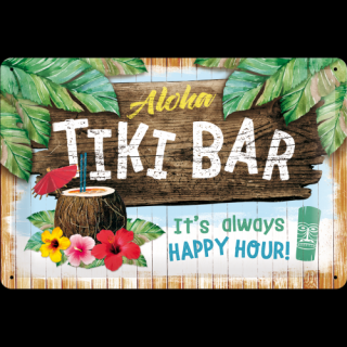 Plechová Ceduľa Aloha Tiki Bar