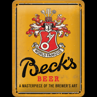 Plechová Ceduľa Beck's Beer (World Famous)