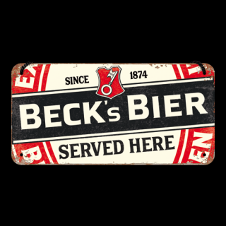 Plechová Ceduľa Beck's Bier Served Here