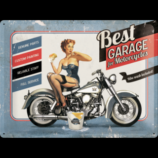 Plechová Ceduľa Best Garage For Motorcycles