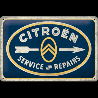 Plechová Ceduľa Citroën Service And Repairs