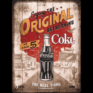 Plechová Ceduľa Coca-Cola Original Coke Highway 66