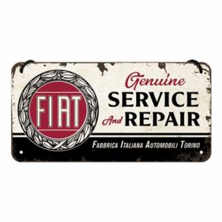 Plechová Ceduľa Fiat Service & Repair