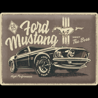 Plechová Ceduľa Ford Mustang Meet The Boss