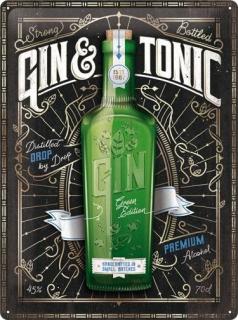 Plechová Ceduľa Gin a Tonic Premium