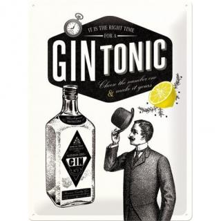 Plechová Ceduľa Gin Tonic - Veľká