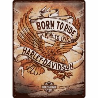 Plechová Ceduľa Harley-Davidson Born To Ride, Ride To Live