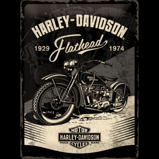 Plechová Ceduľa Harley-Davidson (Flathead Black)