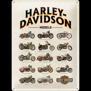 Plechová ceduľa Harley-Davidson Modely