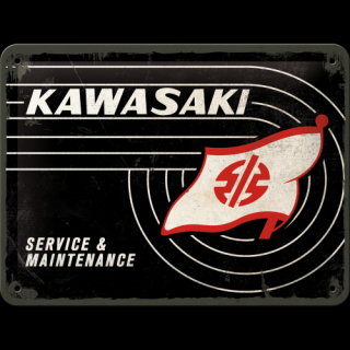Plechová ceduľa Kawasaki Service