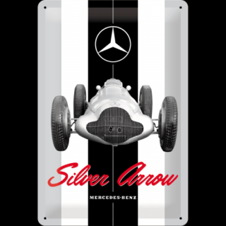 Plechová Ceduľa Mercedes-Benz Silver Arrow