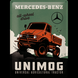Plechová Ceduľa Mercedes-Benz Unimog