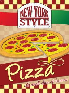 Plechová ceduľa New York Style Pizza