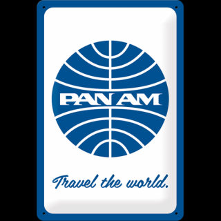 Plechová Ceduľa Pan Am Travel The World