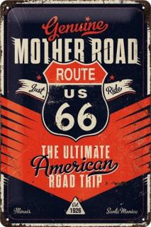 Plechová Ceduľa Route 66 Mother Road