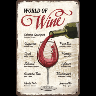 Plechová ceduľa World of Wine